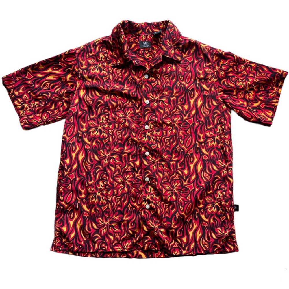 Mens vintage flame button up Prada style